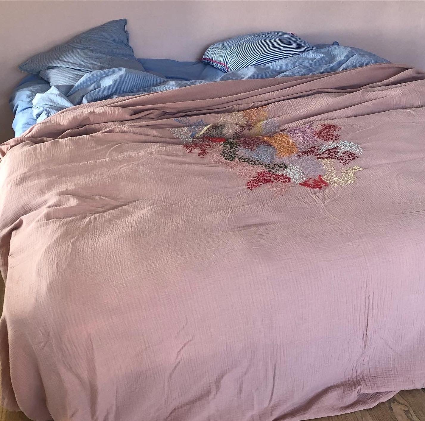 Bedspread With Hand embroidered artwork