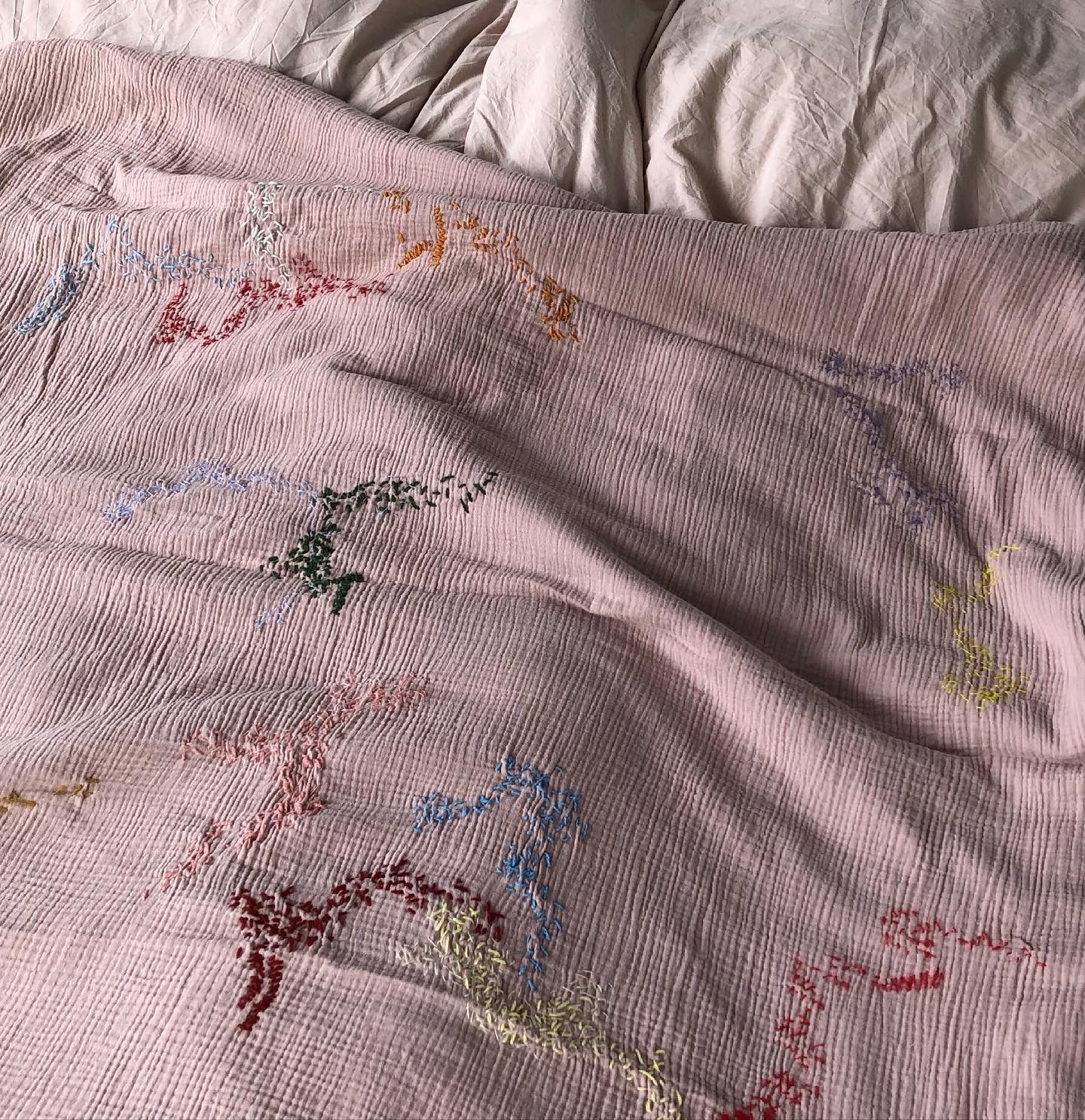 Handcrafted Quilt with Hand Embroidered Artwork