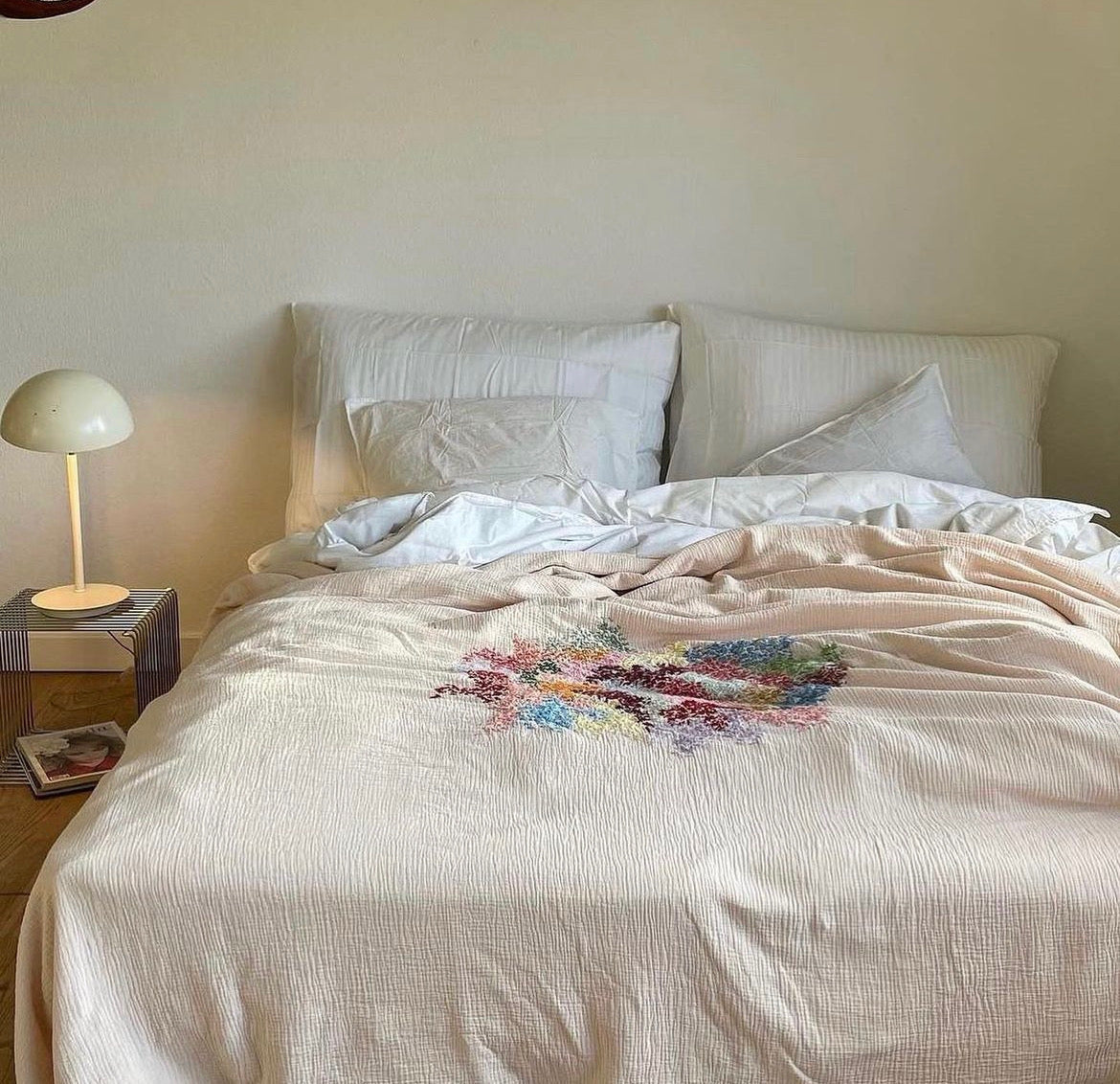 Bedspread With Hand Embroidered Artwork