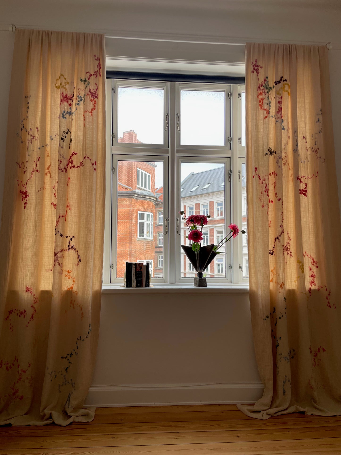 Drapes with Hand Embroidered Artwork