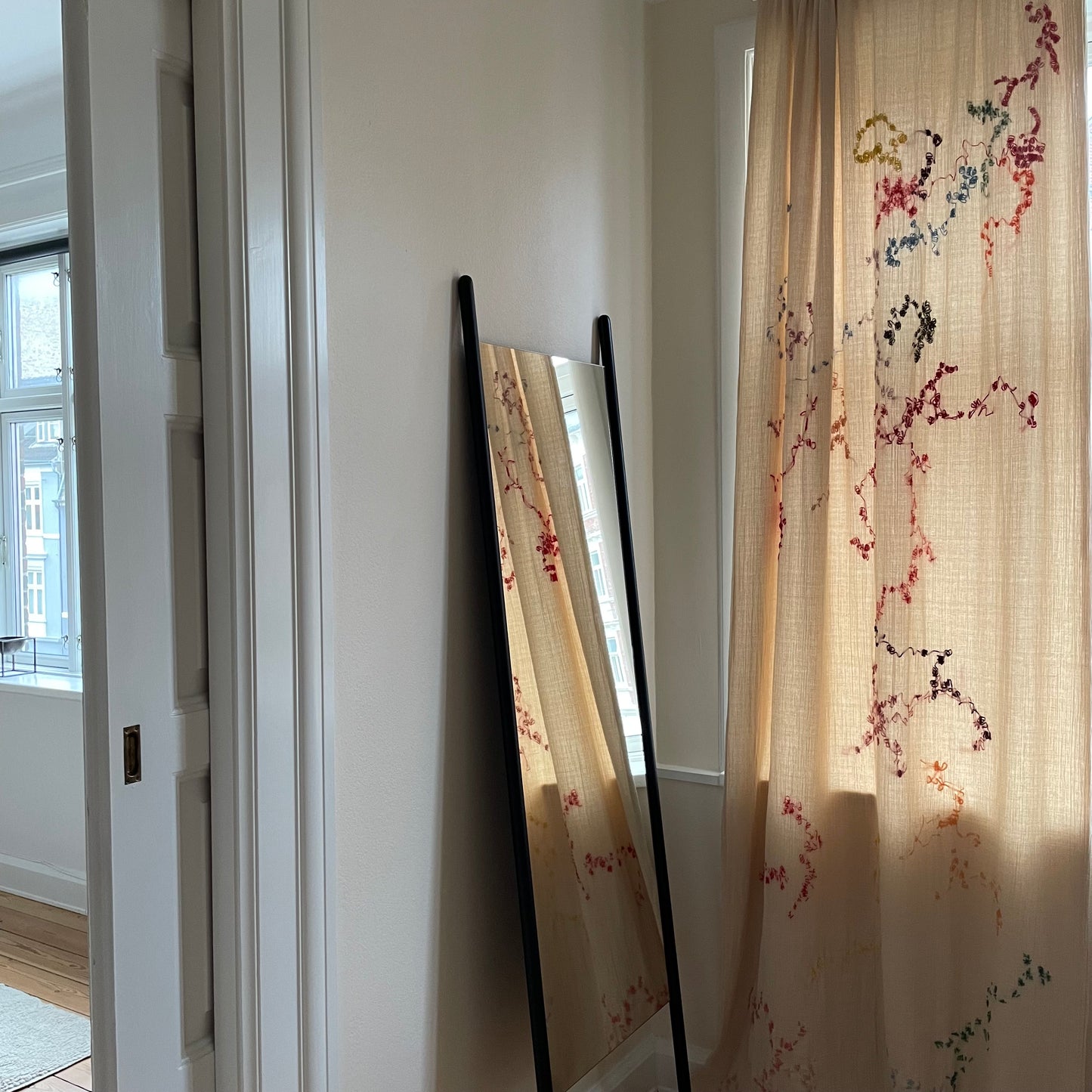 Drapes with Hand Embroidered Artwork