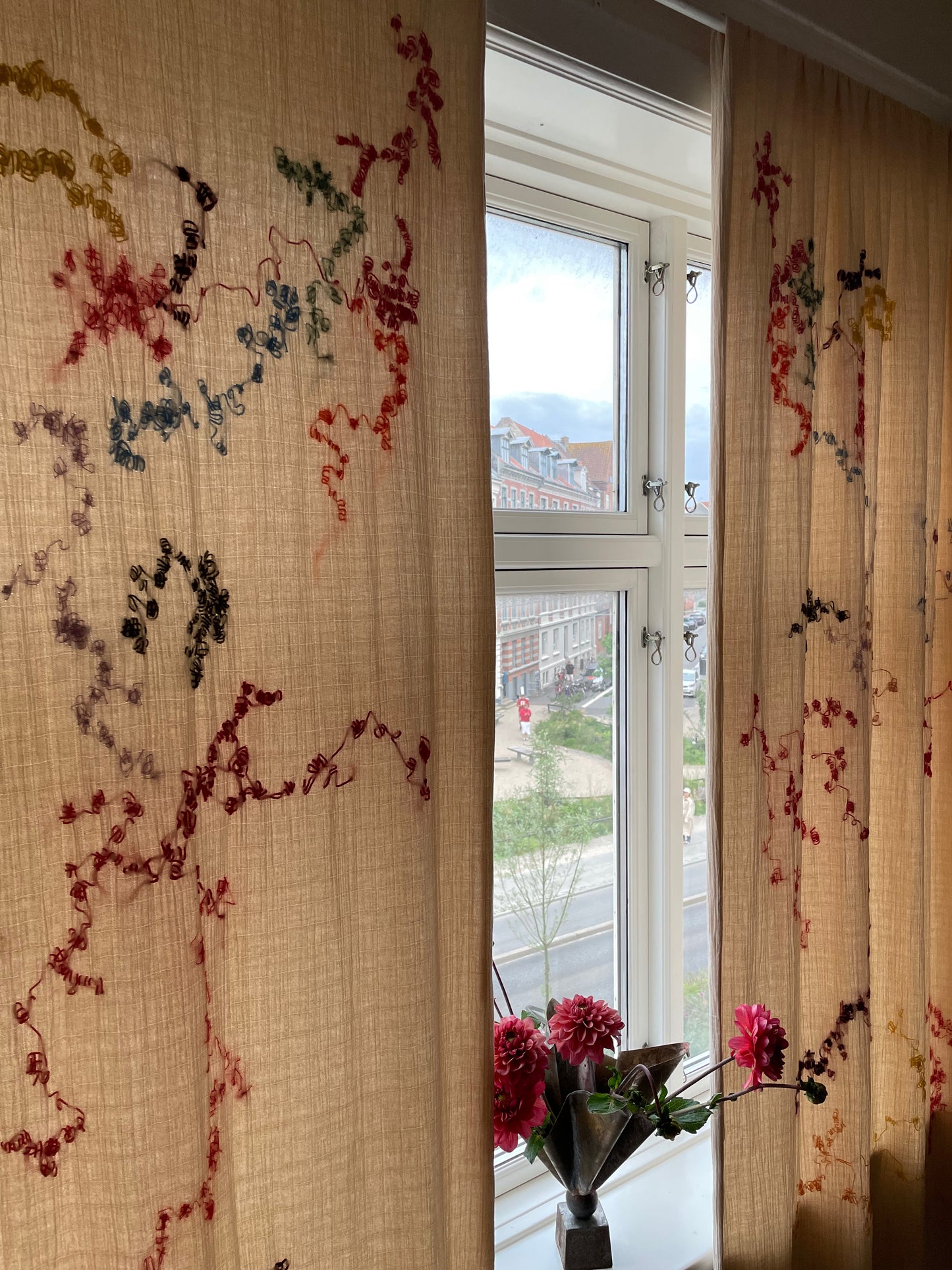 Drapes with Hand Embroidered Artwork