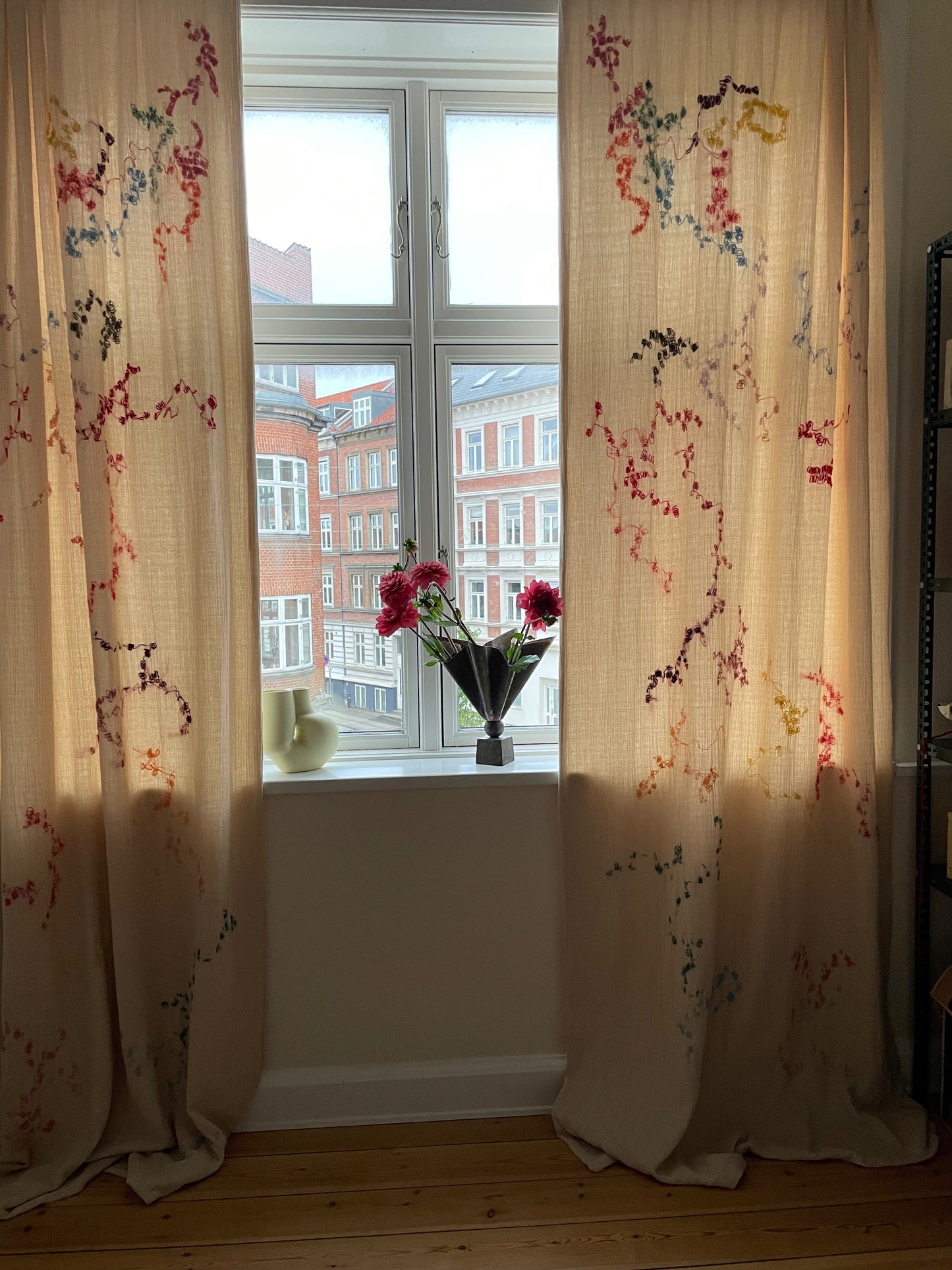 Drapes with Hand Embroidered Artwork