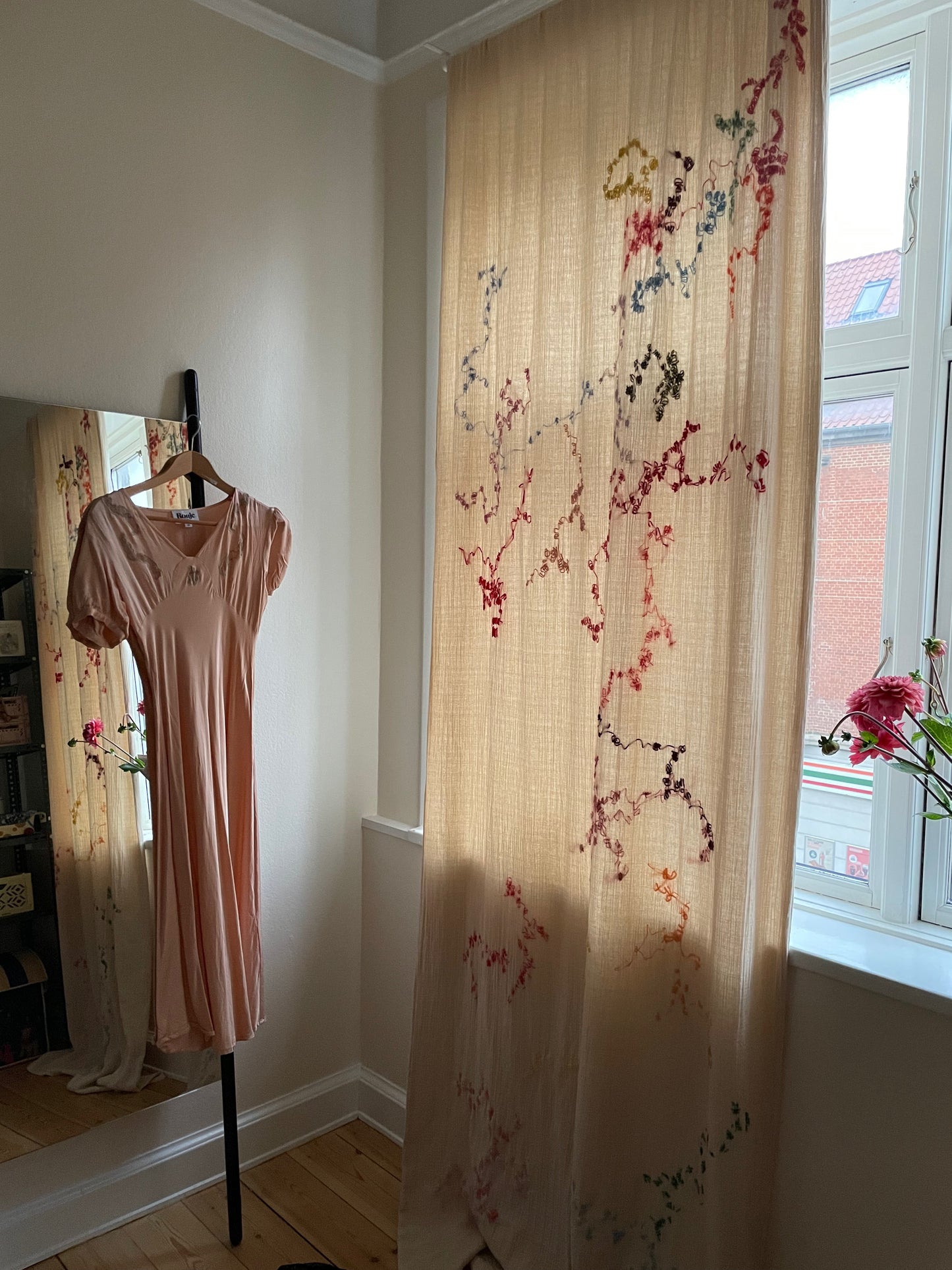 Drapes with Hand Embroidered Artwork